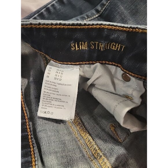 American Eagle Jeans Mens 28x32 Slim Straight Extreme Flex 4 Dark Wash Fit 28x31 - Picture 5 of 5